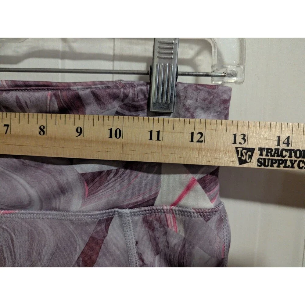 Old Navy Active Girls XL 14-16 Abstract Ankle Leggings Purple Gray Pink Pockets